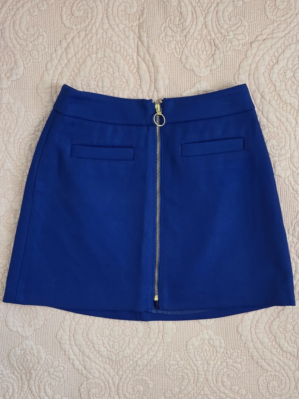 Express Royal Blue O-Ring Full-Zip Mini Skirt